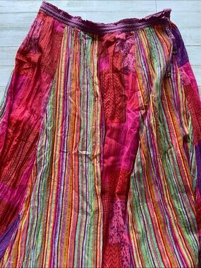 Colorful Striped Boho Maxi Skirt